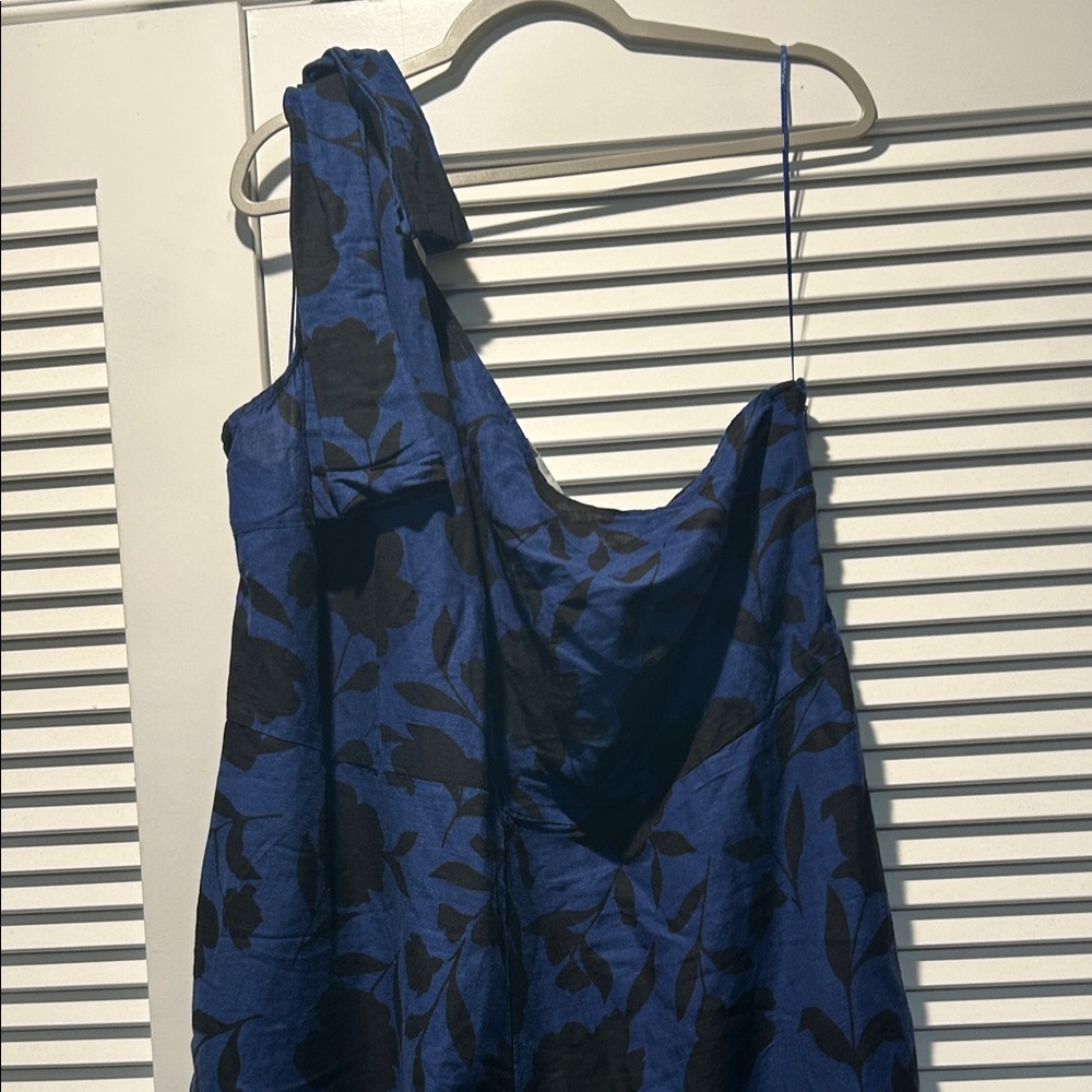 Kate Spade Blue and Black Wide Leg Jumpsuit